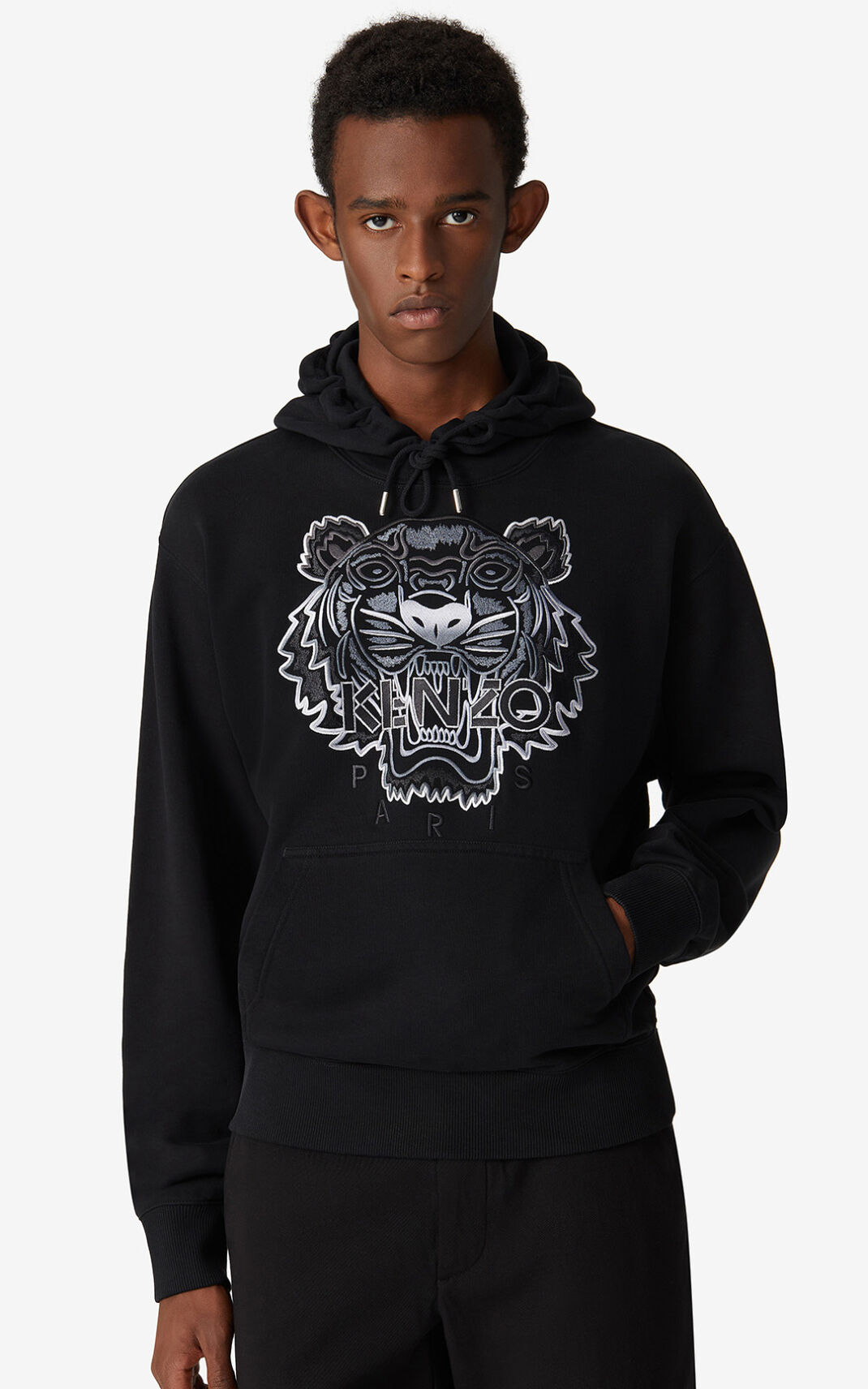 Kenzo Tiger Sudaderas Con Capucha Hombre Negras | 9386547-CK